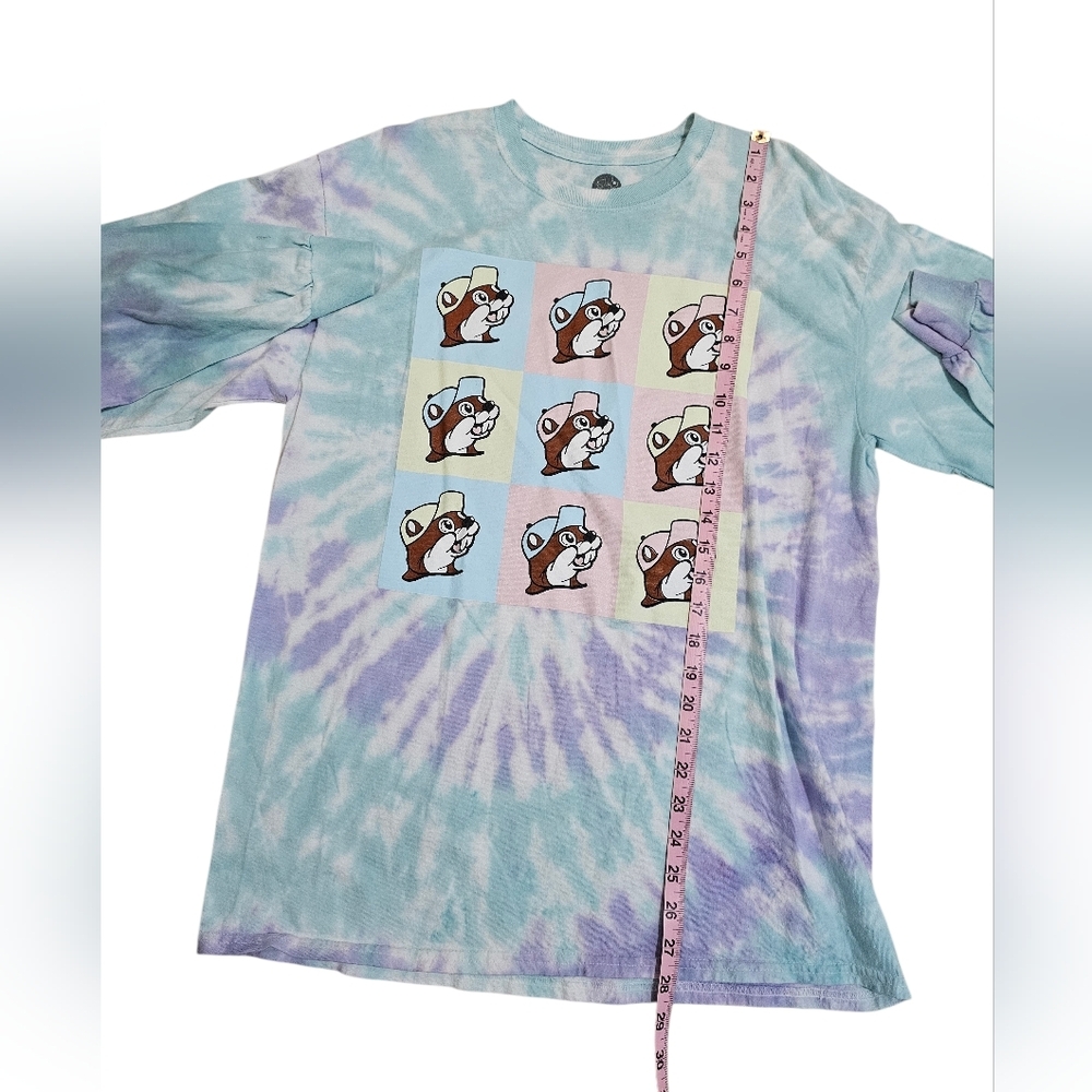 Buc-ee’s Tie Dye Long Sleeve T Shirt Men L Pastel Graphic Beaver Cotton Unisex - Picture 4 of 6